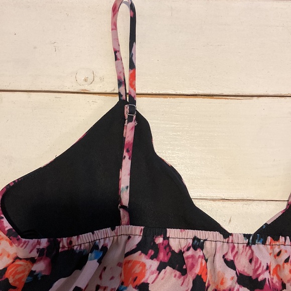 Floral Tank Top, Lined w/ Adjustable Straps, S - Picture 5 of 9